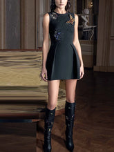 2025 New Spring Women Sleeveless Sexy O-Neck Beading Straight Mini Dress Girls' Birthday Party Celebrate Dress Wholesale